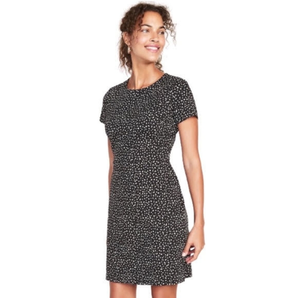 Old Navy polka dot ocre yellow shift dress - Picture 2 of 7